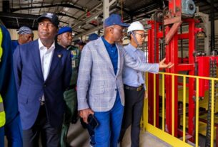 Lagos State Governor Sanwo-Olu at GAC Motors plant in Ikeja