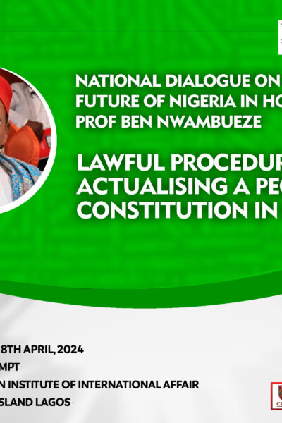 National Dialogue in honour of Prof Ben Nwabueze